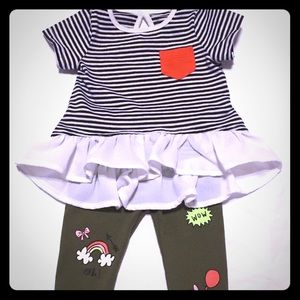 Newborn two piece outfit & light zip up hoodie